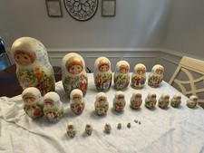 Vintage Russian Matryoshka Nesting Dolls Set of 23 HandPainted - Sergiev Posad picture