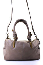 Chloe Womens Janet Leather Knot Satchel Shoulder Bag Tote Handbag Brown picture