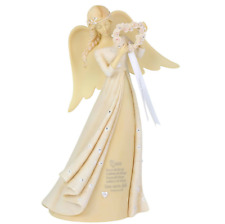 ✿ New FOUNDATIONS Figurine WEDDING ANGEL Statue Crystal FLOWER HEART WREATH Gown picture