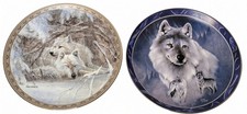 VTG Wolf Collector Plates Duane Geisness & Eddie LePage Bradford Exchange Lot 2 picture