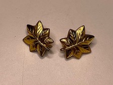Vintage US Army Major O-4 Gold Oak Leaf Rank Insignia Pair NS Meyer 22M picture