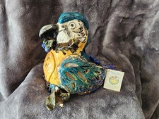 Vintage 2001 Blue Sky Clayworks Heather Goldminc Macaw Parrot Tealight Candle Ho picture