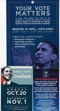 3-2008 Brack Obama Small Presidential Campaign Cards Michigan Ohio & Florida HQ picture