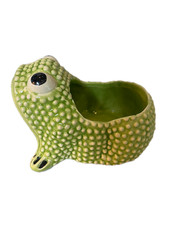 Original Jean Roger Paris Green Hobnail Frog Cachepot Planter 3.25” picture