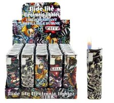 50 PACK Refillable Classic Cigarette Lighters Cool Tattoo Skull Fish - Wholesale picture