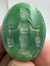 Roman Ancient Green Intaglio Seal Stone Stamp Engraving picture