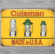 Coleman Lanterns 8 x 12 Retro Novelty Metal Sign Shrink-Wrapped New picture