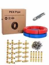 EFIELD 1/2Inch 2 x 100ft Pex-b Pipe/Tubing,PEX Fitting,Clamp Ring(130KIT) picture