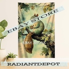 Tree Branch Tapestry Squirrel warm wood tone dorm room   39X59 in picture