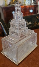1876 Philadelphia Centennial Eapg Glass Independence Hall Coin Bank picture
