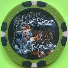Harley Davidson Wide Print Poker Chip from Zion HD in Washington, Utah picture