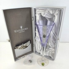 WATERFORD SNOWFLAKE WISHES SERENITY LAVENDER CHAMPAGNE FLUTE W/CHARM 2016 picture