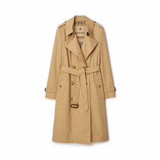 Burberry The Chelsea Women’s Trench Coat Size 2 Slim Fit Long Beige Belted picture