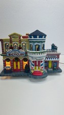 Lemax Plymouth Corners “ Bike, Barber, & Stationary Shop” 85693 RARE & NEW  picture