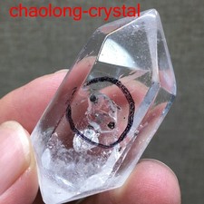 22g Natural 46mm Herkimer Diamond Enhydro healing Crystal Gem&moving water drop picture