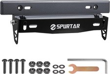 Spurtar License Plate Frames, Adjustable Front Car Holder Black  picture