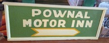 VINTAGE Motel Wooden Wood SIGN Pownal Vermont VT MOTOR Inn LARGE Double Sided picture