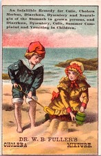 Rare Vintage W. B. Fuller's Cholera Mixture Quack Remedy Victorian Trade Card picture