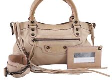 Authentic BALENCIAGA Classic The First 2Way Hand Bag Leather Beige 9015E picture