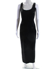 St. John Couture Womens Side Zip Sequin Santana Knit Gown Black Wool Size 2 picture