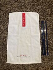 Prada: Sport Luna Rossa - Embroidered Red On White Promotional Hand Towel picture