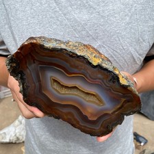 3300G Natural Banded Agate geode Quartz Crystal Rough mineral specimens Healing picture