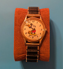Vintage Lorus Disney Mickey Mouse Watch V515-6000 Moving Hands Speidel Band RUNS picture