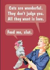 Cats Are Wonderful,They Don’t Judge You All On a Funny 2x3 Glossy Fridge Magnet. picture
