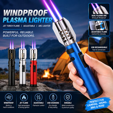 Windproof Plasma Lighter Jet Torch Flame Adjustable Arc Lighter Camping Outdoor picture