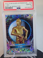2024 TOPPS STAR WARS HYPERSPACE NEBULAE REFRACTOR #74 C-3PO PSA 10 POP 1 picture