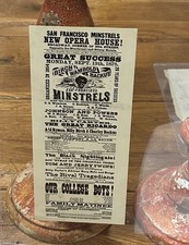Rare Original 1875 San Francisco Minstrels Theater Broadside Poster - Mint picture