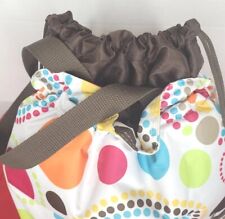 Thirty One 31 L&S Dots Multi Color Thermal Insulated CINCH IT UP Lunch Bag Sack picture