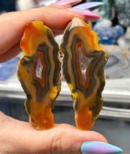Condor Agate | Polished Banded Agate Pair | Argentina Crystal Specimen picture