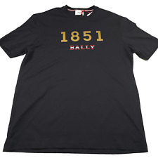 $200 Bally 1851 Logo Black Short Sleeve Tee T-Shirt Mens Size Large picture
