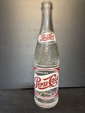 Pepsi-Cola Sparkling Soda Bottle 12 Fl Oz Clear Glass Advertising Bottle picture