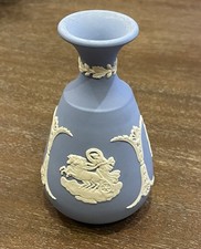 Nice Wedgwood Bud Vase Blue / White Jasperware Made in England picture