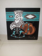 Vintage 1985 Cleo Teissedre Tile Southwest Design Wall Hanging picture