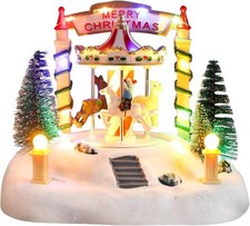 Bdor Christmas Carousel Tabletop Decoration – Lighted Musical Merry-Go-Round  picture