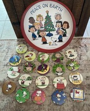 Peanuts Lg Vintage 1970’s- 2000’s Collection w/ Christmas Metal Tray And Magnets picture