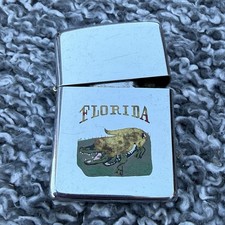 VINTAGE 1993 FLORIDA ALLIGATOR ZIPPO LIGHTER USED CONDITION  picture