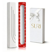 SURI 1261ng Mezuzah with Scroll 6 Inch White Modern Concrete Fits 5 Inch picture