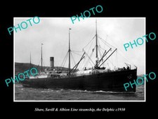 OLD HISTORIC PHOTO SHAW SAVILL & ALBION LINE STEAM SHIP THE DELPHIC c1930 picture