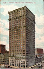 Farmers National Bank Pittsburg PA 1909 Vintage Postcard 5P19-24 picture