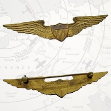 BB&B WWI AVIATOR WINGS FLIGHT INSTRUCTOR CIVILIAN PILOT NAVY AIR CORPS BRONZE picture