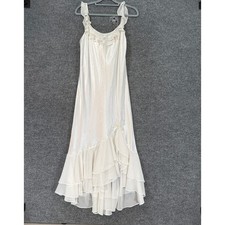 Oscar de la Renta Pink Label Nightgown Womens Small White Ruffle Satin Bridal picture