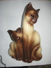 Vintage 50's Howard Kron Texans Inc Siamese Cat TV Lamp MCM 13.5