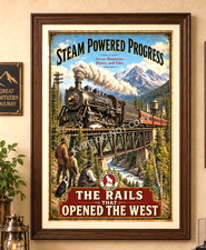 Great Northern Railway No.1804 Steam Train Vintage Railroad Poster Wal 13 x 19 picture