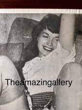Vintage Bettie Page 1950's Girlie PIN UP Photo Risque B&W Original Nude 8x10 picture