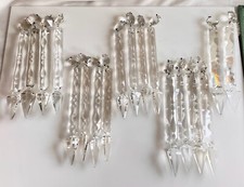 Antique Crystal-Prisms Large-18-French Chandelier Prisms-Glass Spear Prisms picture