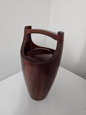 MCM Dansk Staved Teak Ice Bucket by Jens Quistgaard With Rare White Liner  picture